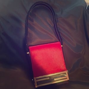 VINTAGE FENDI VITELLO A PELLO SHOULDER BAG